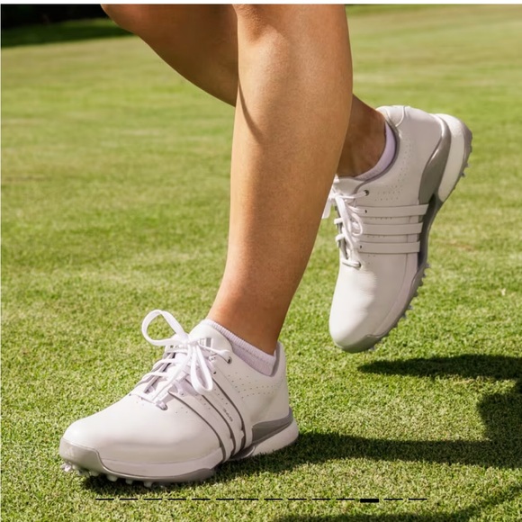 Adidas Women's Tour360 24 Boost Golf Shoes, White/Core Black/Silver Metallic - Picture 13 of 15